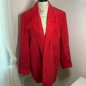 Bethany Red Silk Blazer